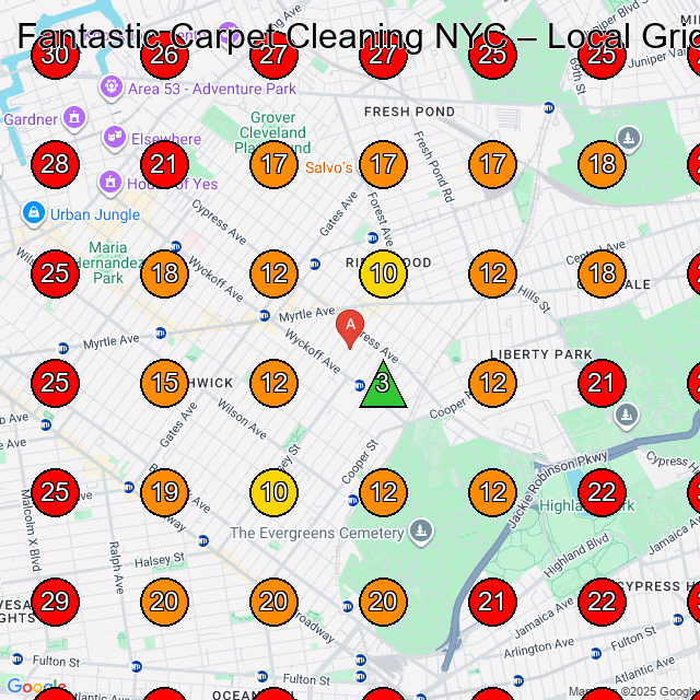 Fantastic Carpet Cleaning NYC GeoGrid visibility map for Carpet Cleaning Service in Queens